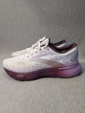 Brooks Glycerin 20 Running Shoes Women's 9.5 White Orchid Lavendar Sneakers